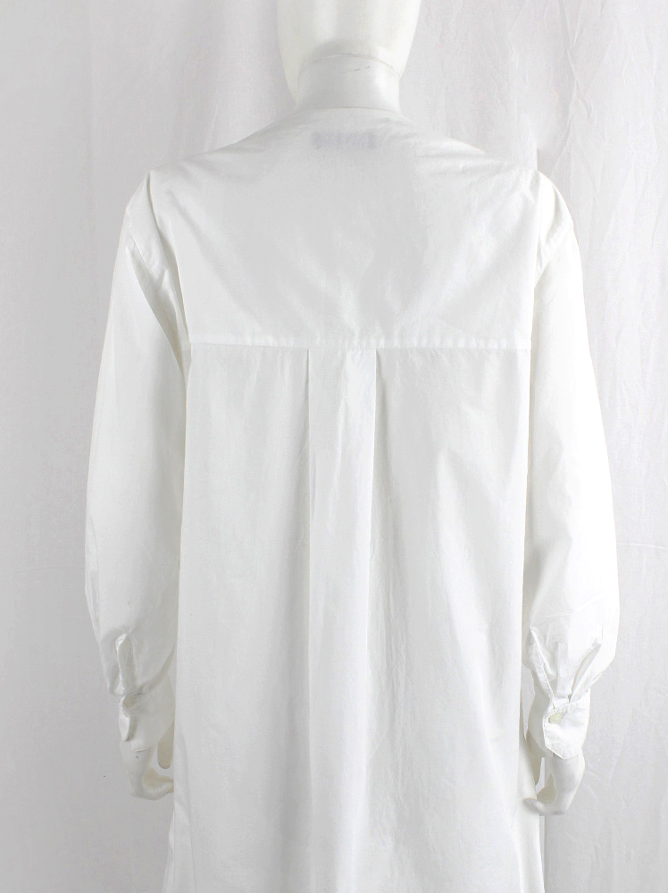 vintage Christophe Lemaire white minimalist oversized shirt dress with pleated sleeve inserts (6)