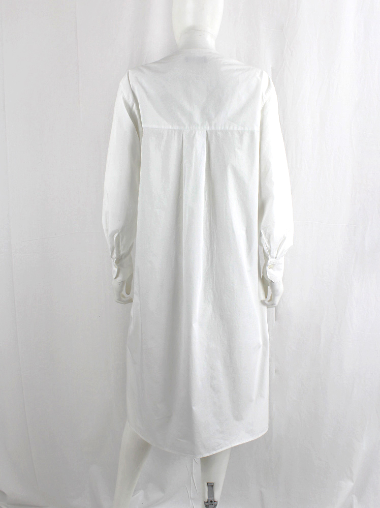 vintage Christophe Lemaire white minimalist oversized shirt dress with pleated sleeve inserts (7)