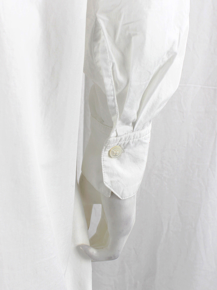 vintage Christophe Lemaire white minimalist oversized shirt dress with pleated sleeve inserts (8)