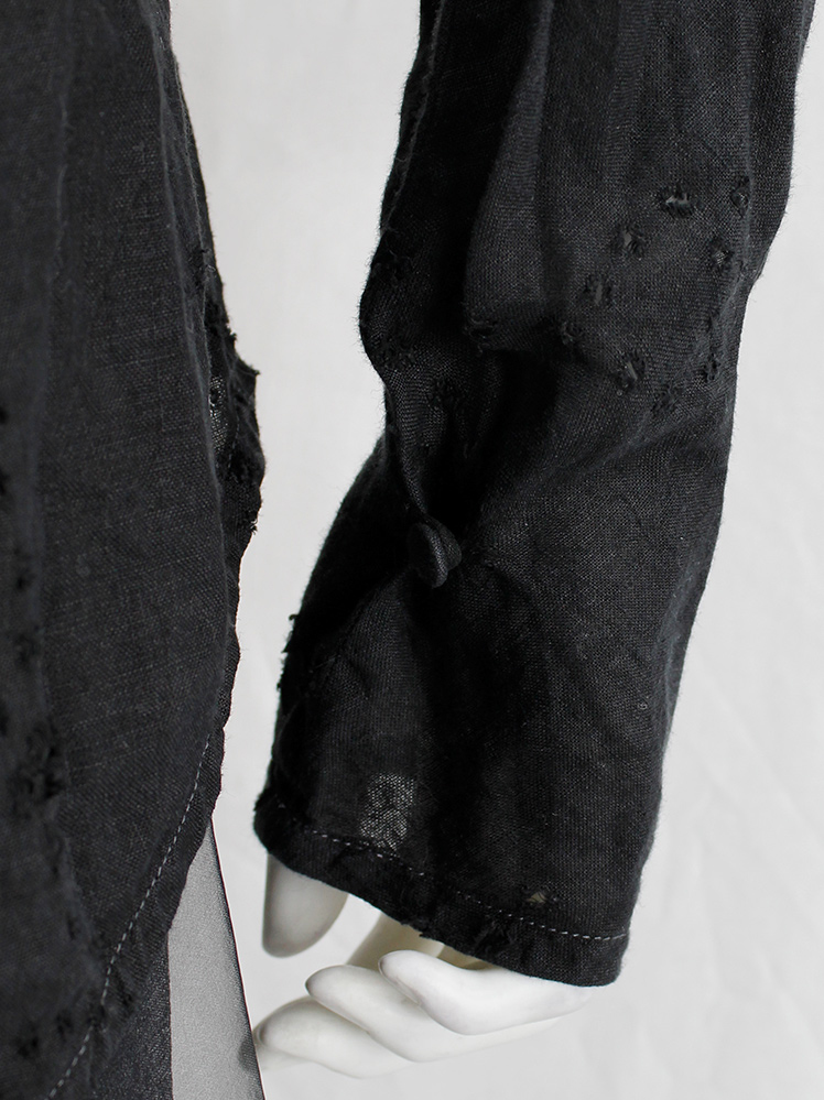 vintage Kaat Tilley black long eyelet cardigan with Victorian-style neckline (12)
