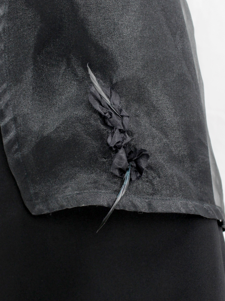vintage Kaat Tilley black sheer underbust corset with floor-length back train (4)