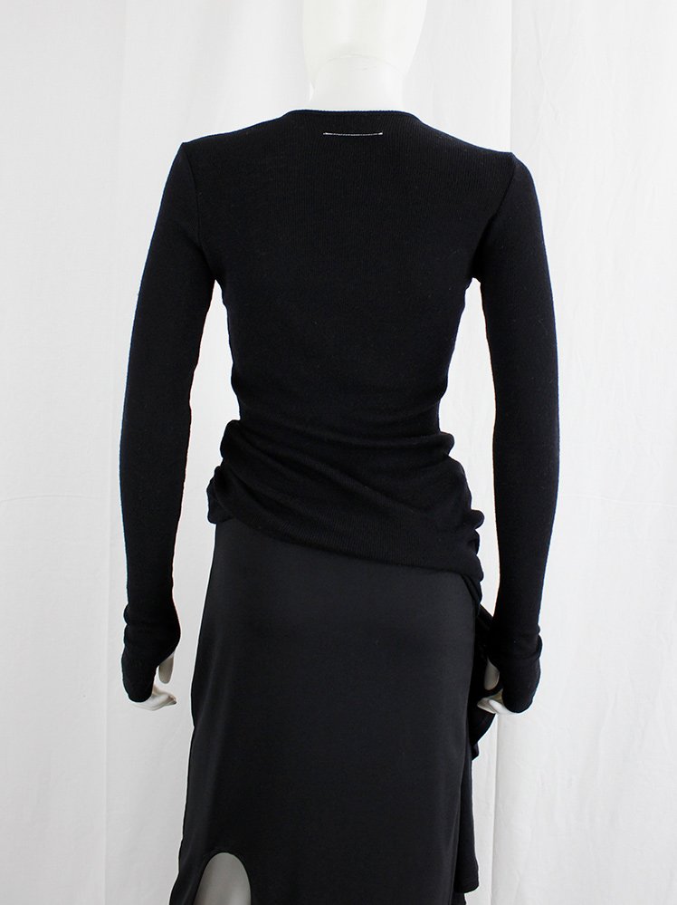 vintage Maison Margiela MM6 black maxi dress with short back and semi-detached turtleneck fall 2014 (15)
