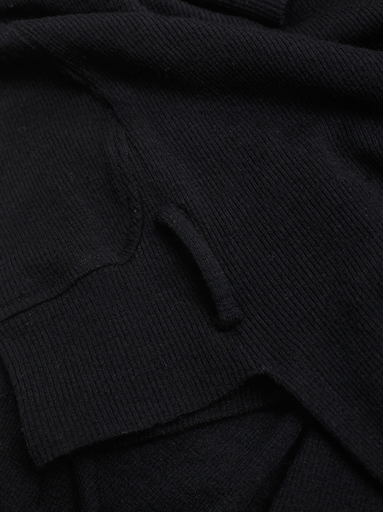 vintage Maison Margiela MM6 black maxi dress with short back and semi-detached turtleneck fall 2014 (16)
