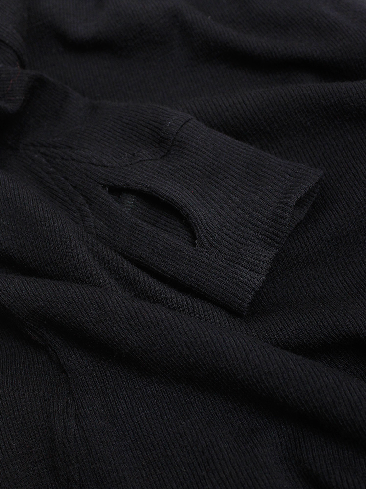 vintage Maison Margiela MM6 black maxi dress with short back and semi-detached turtleneck fall 2014 (17)