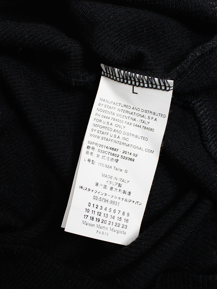 vintage Maison Margiela MM6 black maxi dress with short back and semi-detached turtleneck fall 2014 (21)