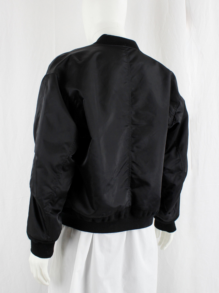 vintage Maison Martin Margiela 10 black bomberjacket with reversed buttons and pocket trims fall 2018 (10)