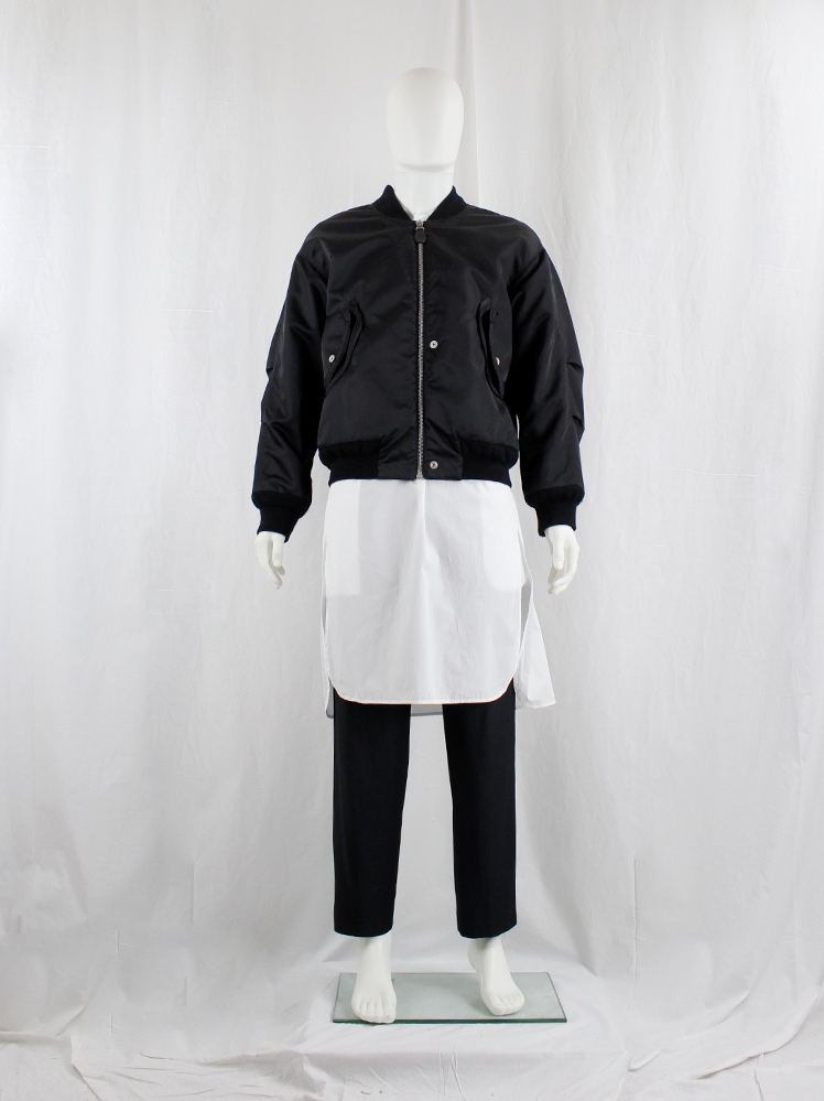 vintage Maison Martin Margiela 10 black bomberjacket with reversed buttons and pocket trims fall 2018 (15)