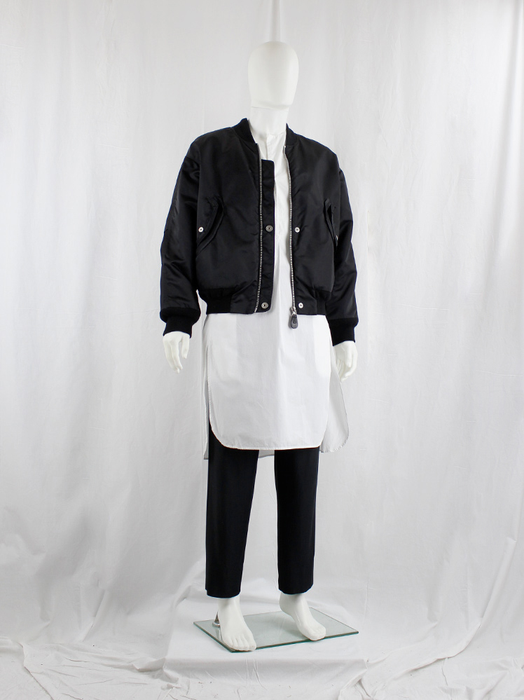 vintage Maison Martin Margiela 10 black bomberjacket with reversed buttons and pocket trims fall 2018 (7)