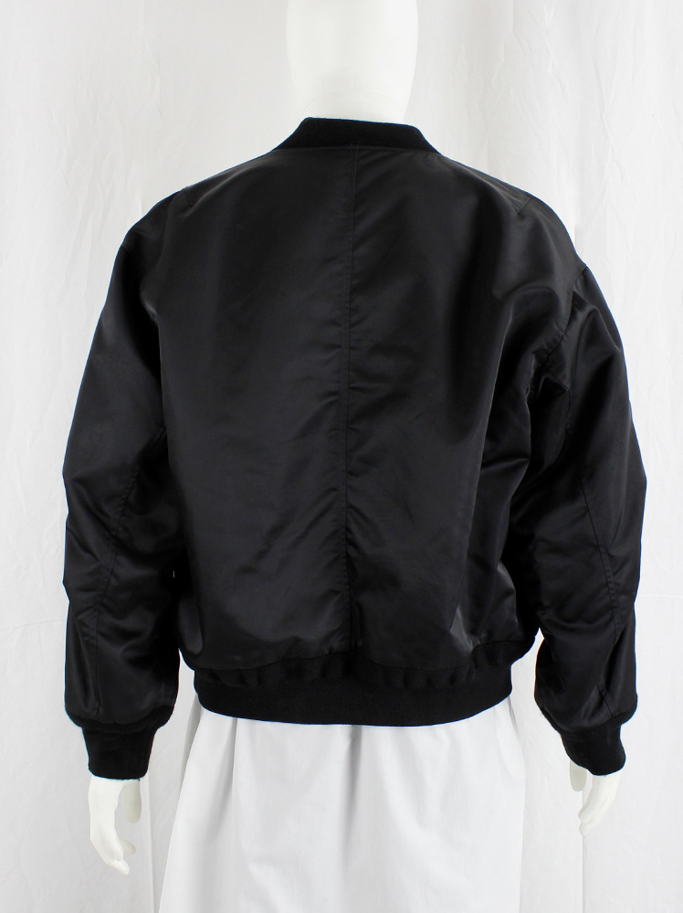 vintage Maison Martin Margiela 10 black bomberjacket with reversed buttons and pocket trims fall 2018 (9)
