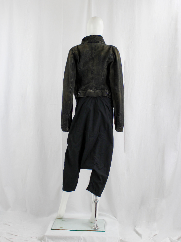 vintage Rick Owens ANTHEM black drop crotch harem trousers with front ties spring 2011 (10)