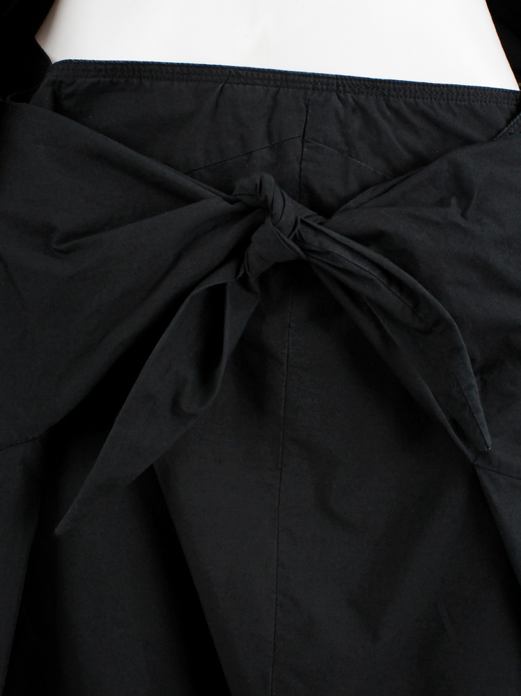 vintage Rick Owens ANTHEM black drop crotch harem trousers with front ties spring 2011 (2)