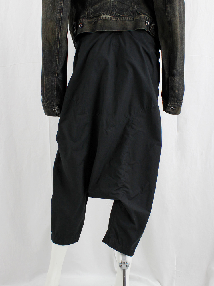 vintage Rick Owens ANTHEM black drop crotch harem trousers with front ties spring 2011 (9)