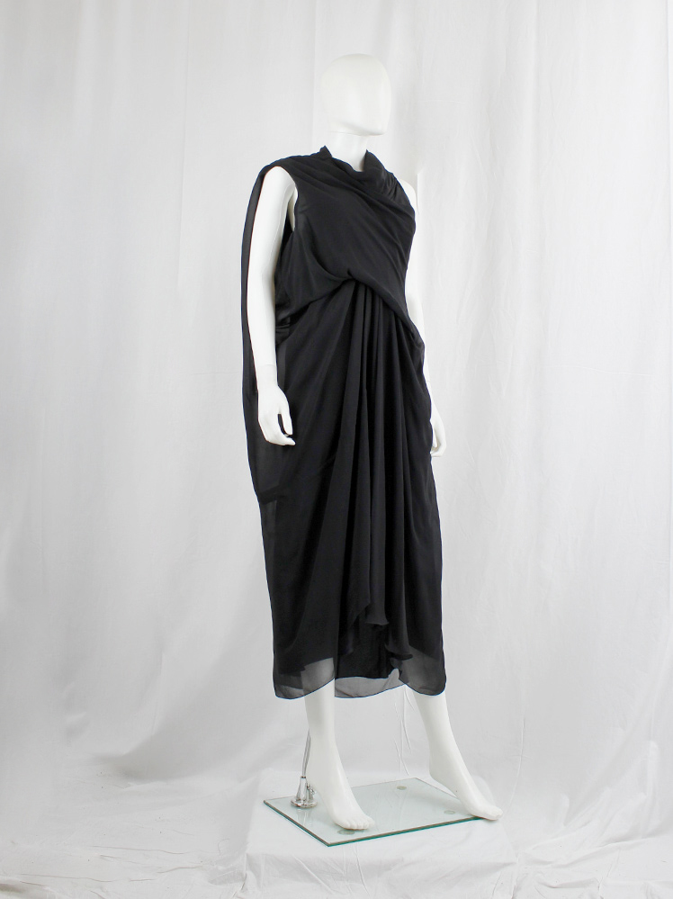vintage Rick Owens ISLAND double layered tornado dress with draping and pleats spring 2013 (5)