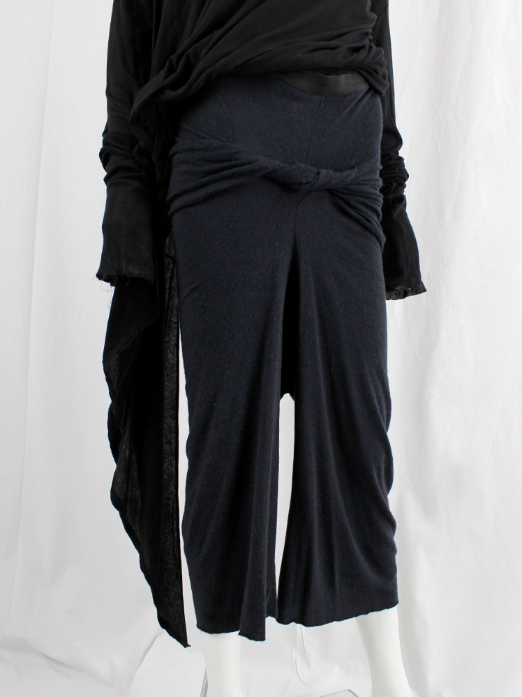 vintage Rick Owens lilies dark grey wool drop crotch harem trousers with twisted front (5)