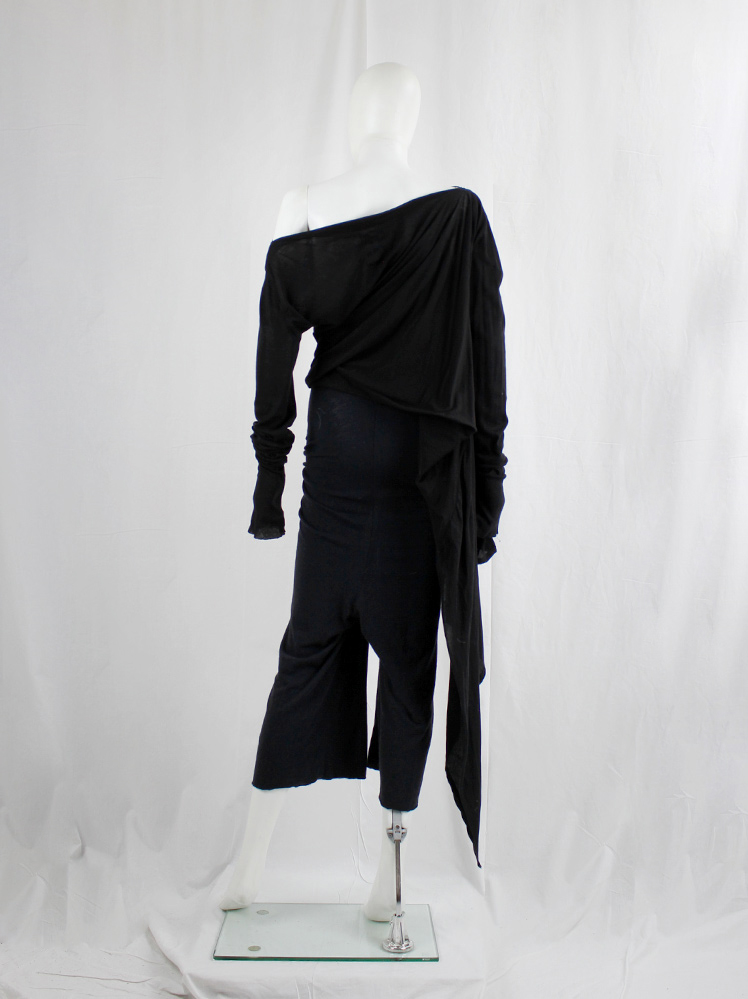 vintage Rick Owens lilies dark grey wool drop crotch harem trousers with twisted front (8)