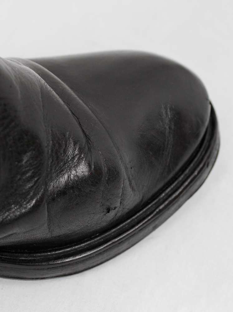 vintage af Vandevorst black tall classic studded riding boots with low heel (12)