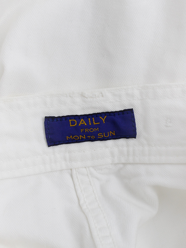 vintage Daily by Wim Neels white cropped denim trousers with cargo pockets (1)