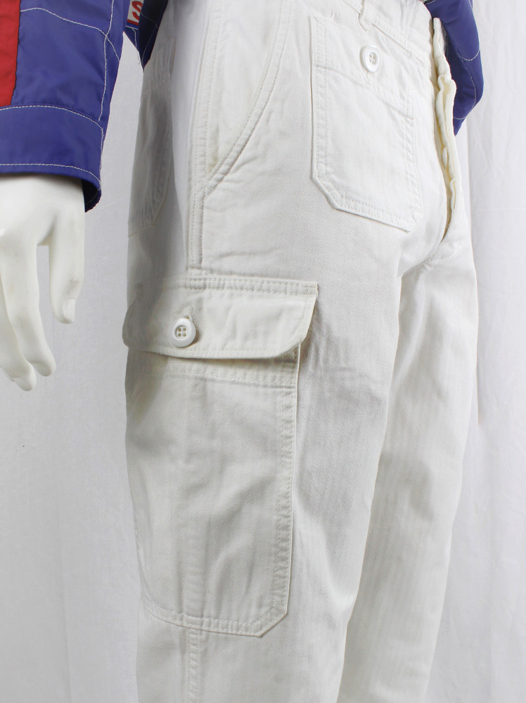 vintage Daily by Wim Neels white cropped denim trousers with cargo pockets (9)