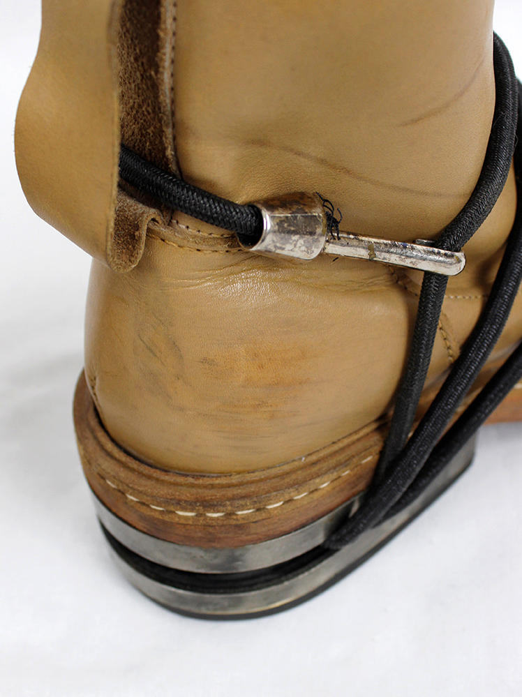 vintage Dirk Bikkembergs camel brown mountaineering boots with black elastic fall 1996 (14)