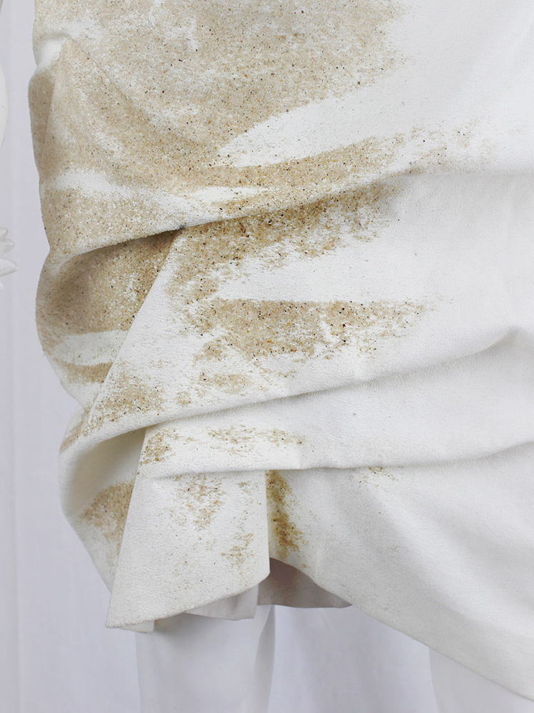 vintage af Vandevorst beige dress with scrunched up skirt decorated with beach sand spring 2014 (4)